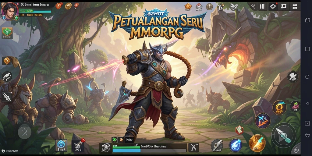 Screenshot utama dari gameplay seru 62HOT yang menunjukkan aksi pertarungan.