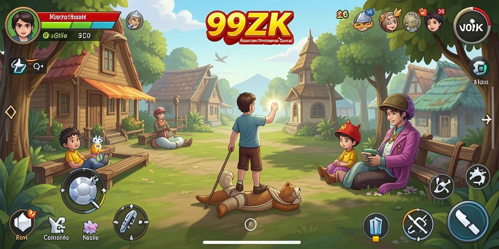 Tampilan gameplay seru dari 99ZK yang penuh warna.