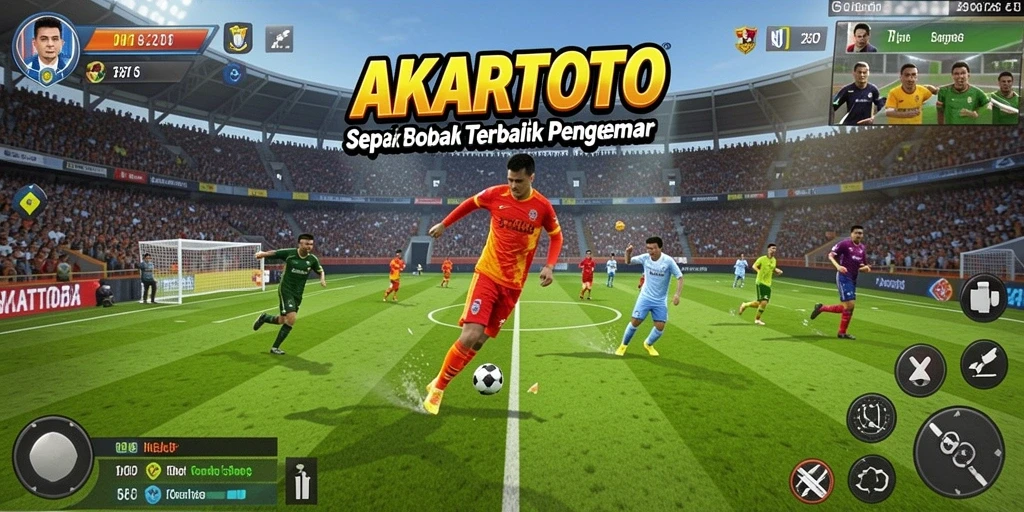 Tampilan gameplay menarik dari AKARTOTO saat bermain sepak bola.