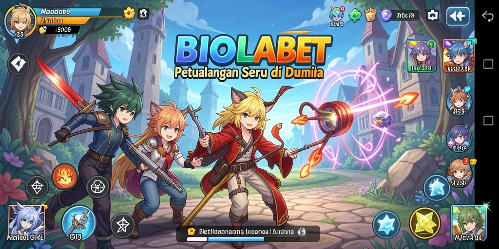 Tangkapan layar utama <strong>BIOLABET</strong> yang menunjukkan aksi pertarungan karakter Anime.