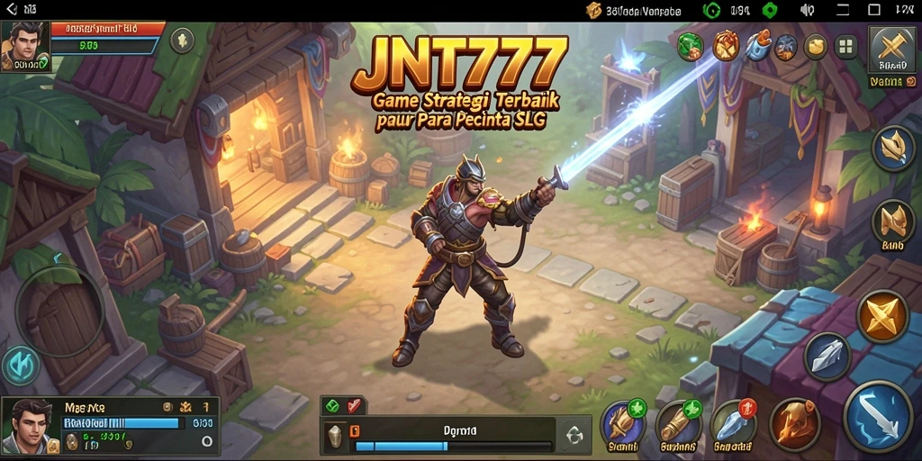 Screenshot gameplay JNT777 yang menunjukkan aksi pertarungan strategis SLG.