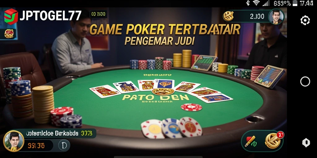 Tampilan menarik dari permainan Poker di JPTOGEL77.