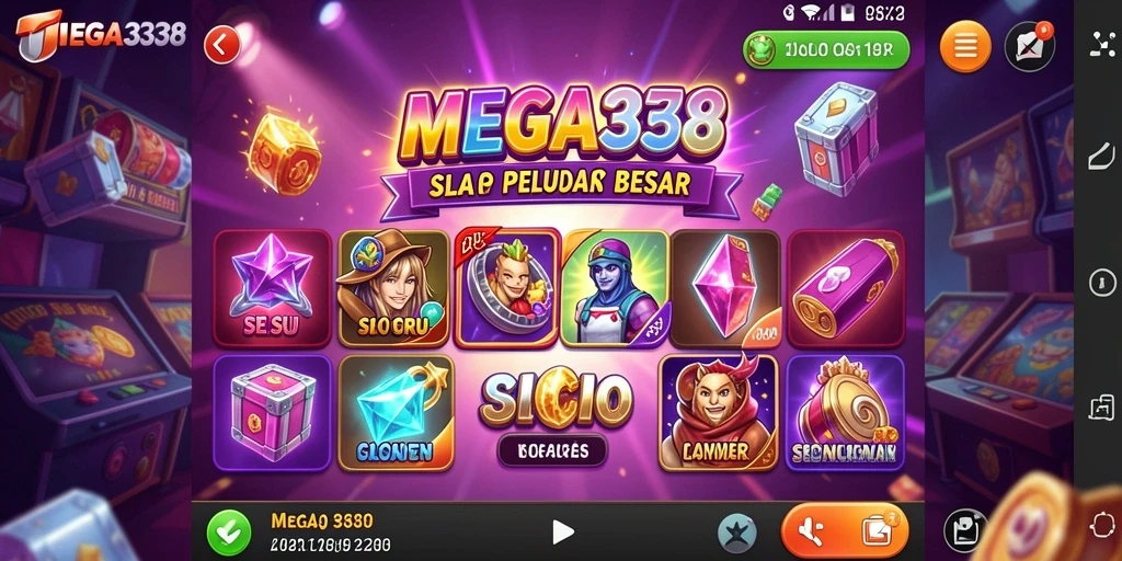 Gameplay Slot MEGA338 menampilkan simbol dan fitur menarik.