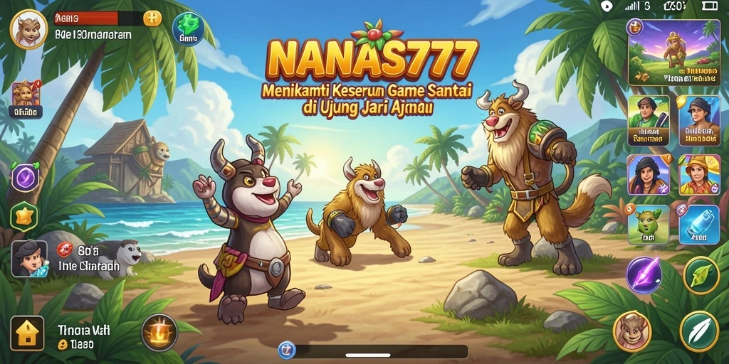 Menampilkan gameplay NANAS777 yang ceria dan menghibur.
