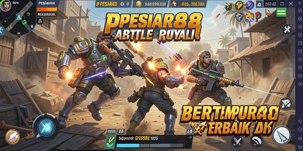 Gameplay PESIAR88 yang seru dan menegangkan di arena Battle Royale.