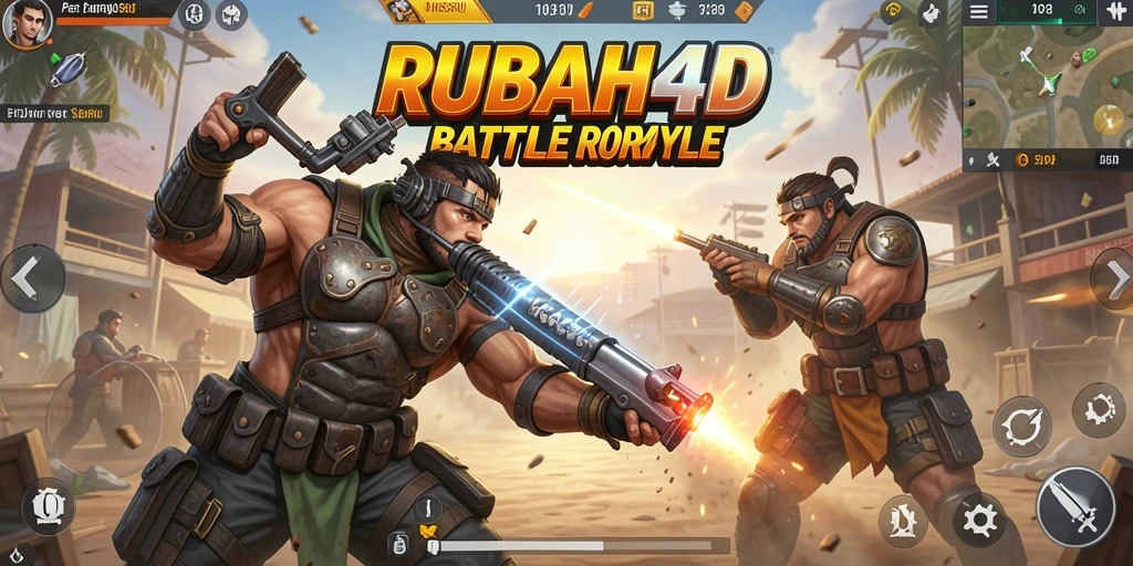 Gameplay mendebarkan dalam pertarungan Battle Royale.