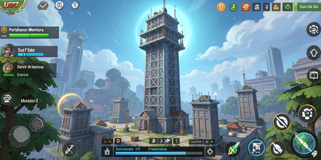Tampilan gameplay mengesankan dari UT77 dengan strategi tower defense yang menarik.
