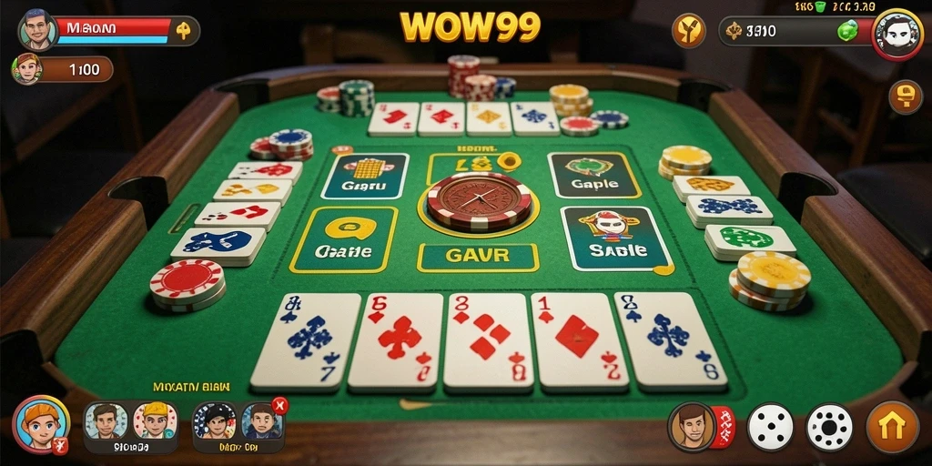 Tampilan gameplay menarik di <strong>WOW99</strong> saat bermain Gaple.